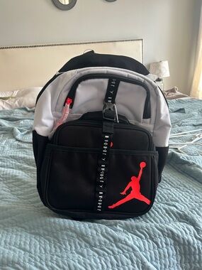 Jordan Black & White Backpack with Red Jumpman